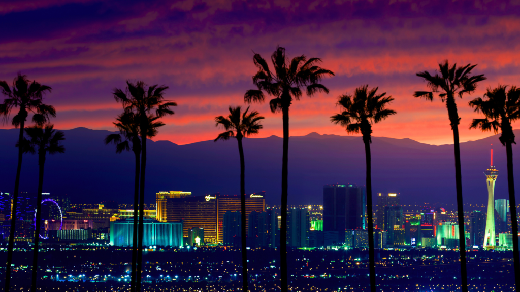 a photo of the Las Vegas skyline